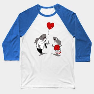 Shark Valentine Baseball T-Shirt